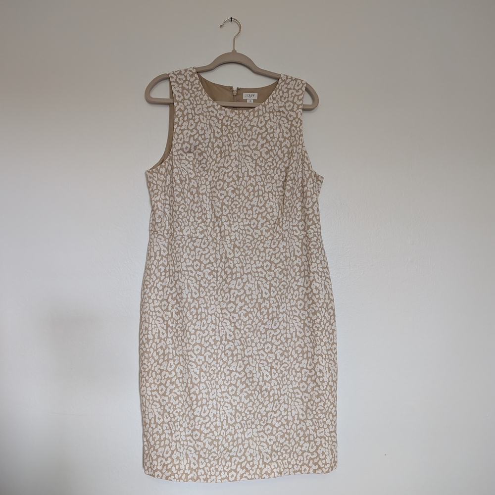J. Crew Basketweave Leopard Sheath Dress